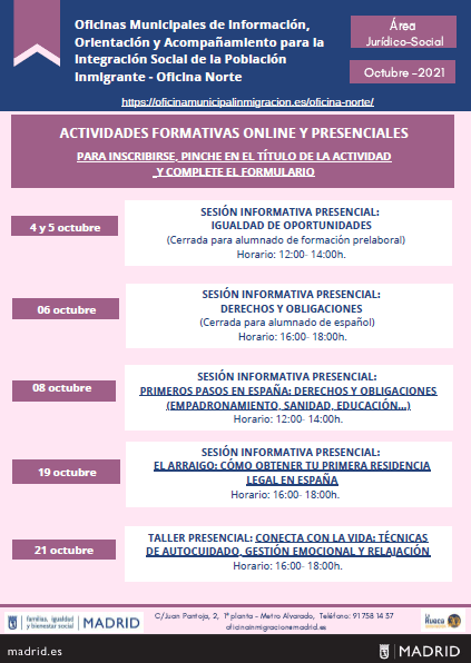 Programación Octubre_Oficina Norte