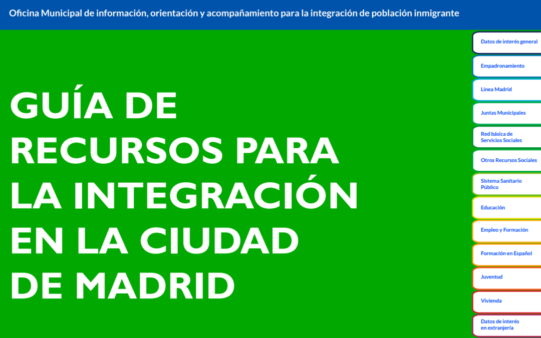 Nueva versión de la Guía de Recursos para la integración de la población inmigrante en la ciudad de Madrid